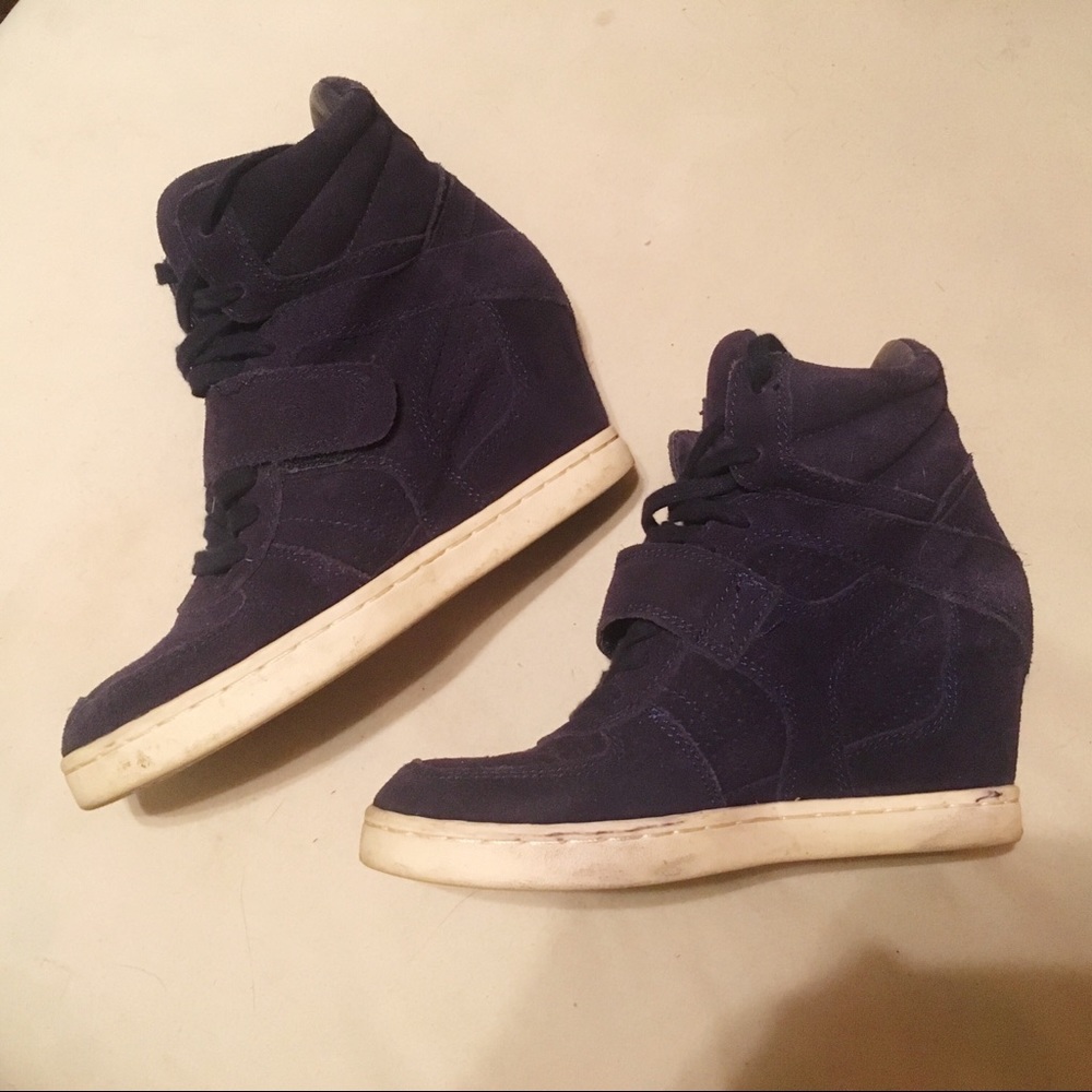 Ash Bowie blue suede sneaker wedges